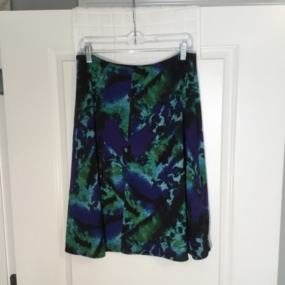 Ladies Elastic Waist Skirt Blue/ Green/ Black Size 12 - Picture 2 of 5